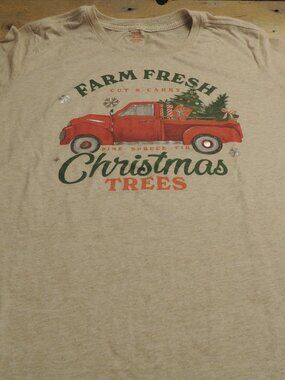 Holiday Time Women's Short Sleeve Christmas Tree Tee Size XXL